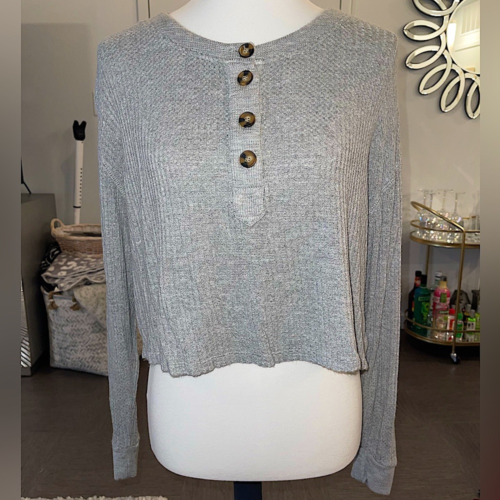 Forever 21 gray long sleeve top Womens M